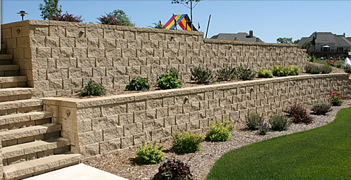 Home using Newcroft retaining wall